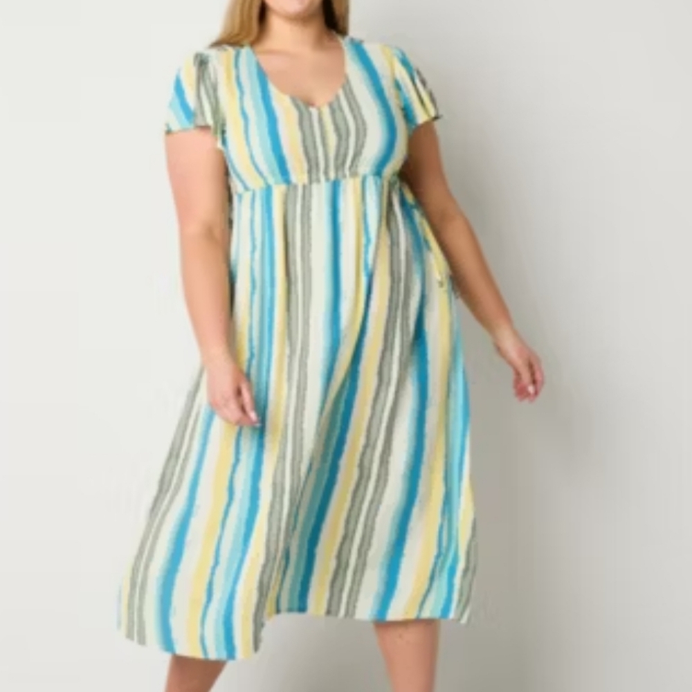 FRYE AND CO. Multicolor Striped A-Line Dress